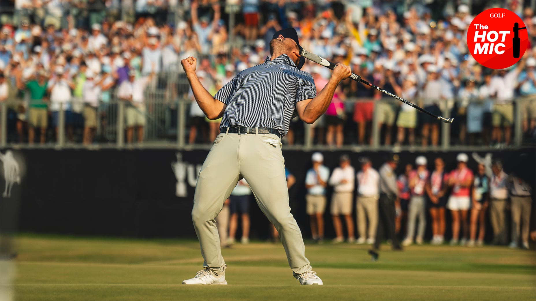 bryson dechambeau celebrates at the us open