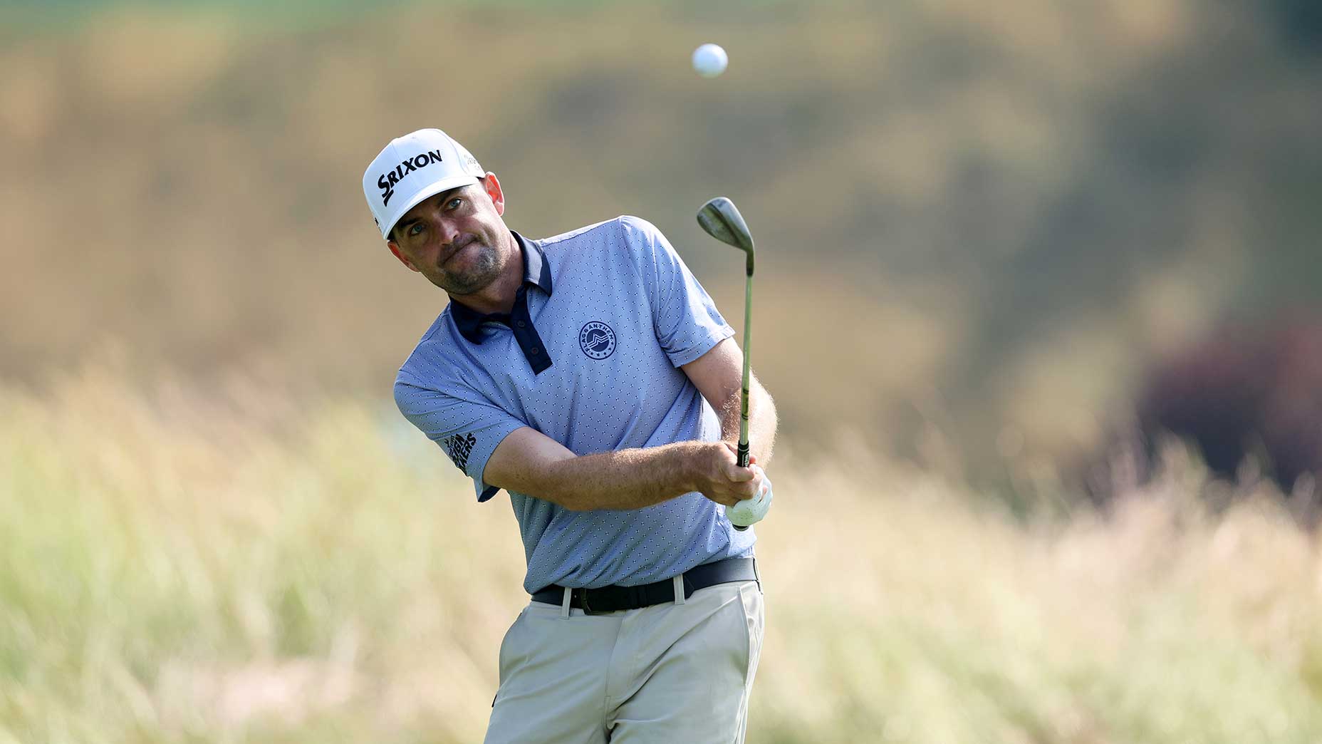 keegan bradley hits a pitch shot during a travelers championship practice round