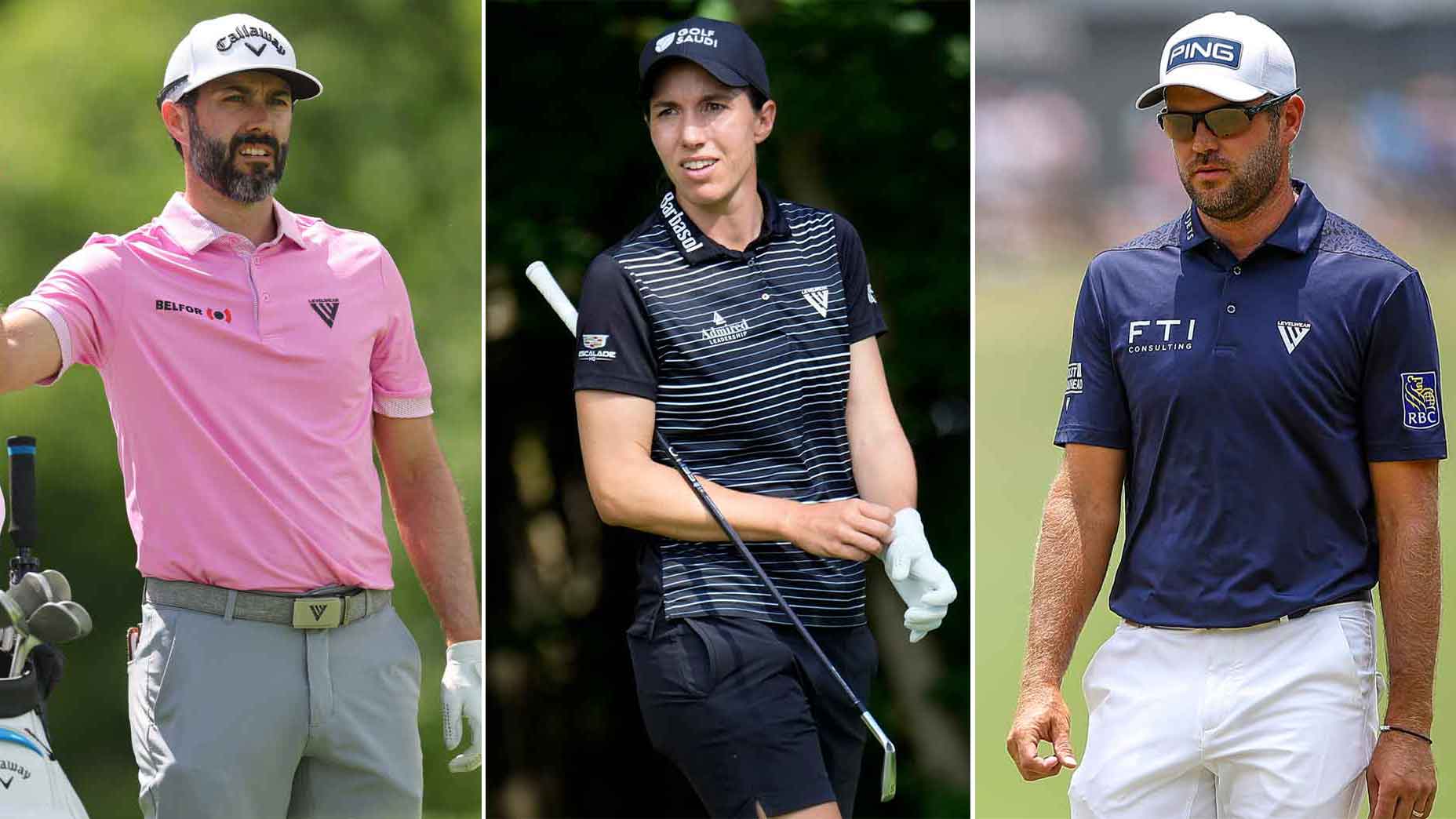 From left to right: Adam Hadwin, Carlota Ciganda and Corey Connors.